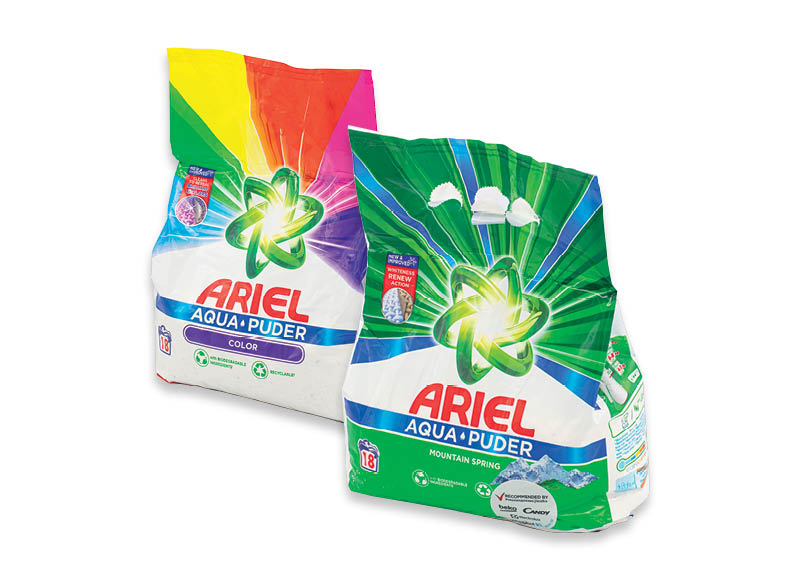 Skalbimo milteliai ARIEL
			, 
				 18 skalb., 2 rūšių, 0,28 Eur/skalb.