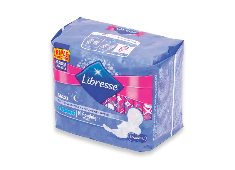 Higieniniai paketai LIBRESSE MAXI GOODNIGHT
			, 
				 10 vnt., 0,14 Eur/vnt. Ir IKI EXPRESS