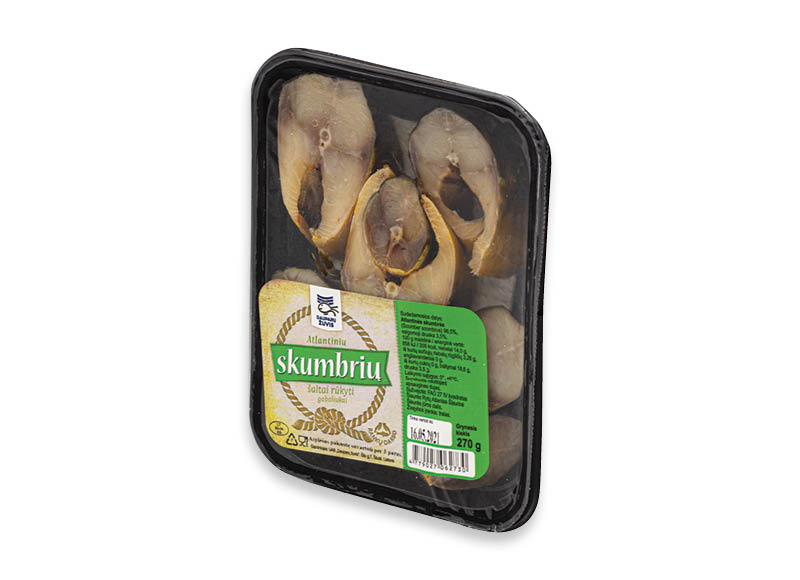 Šaltai rūkytų skumbrių gabaliukai
			, 
				 270 g, 8,11 Eur/kg. A lygio parduotuvėse