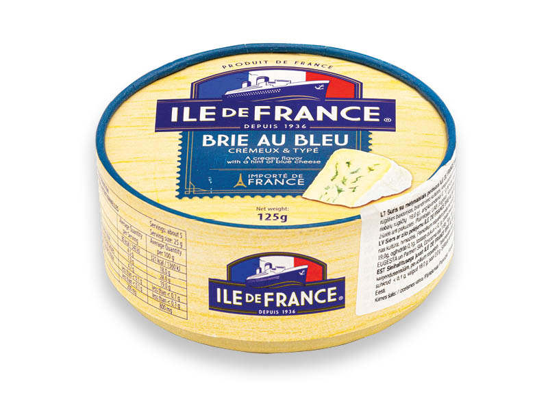 Sūris ILE DE FRANCE BRIE su mėlynuoju pelėsiu
,
125 g, 33,52 Eur/kg. A lygio parduotuvėse Sūris ILE DE FRANCE BRIE su mėlynuoju pelėsiu
,
125 g, 33,52 Eur/kg. A lygio parduotuvėse