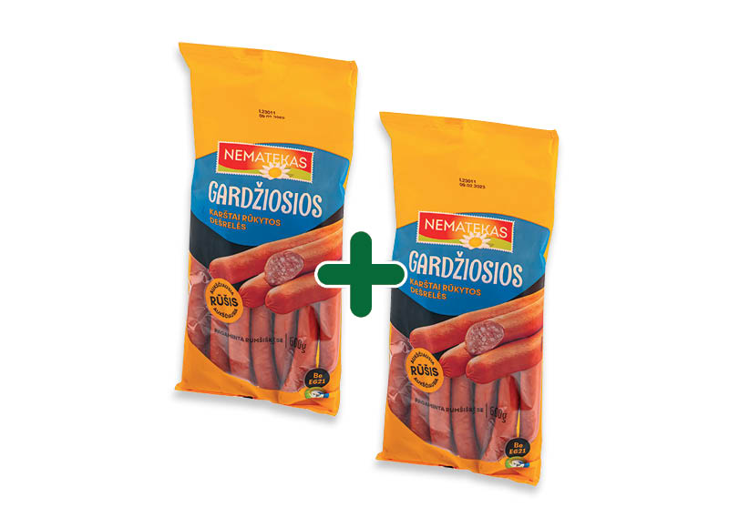 Karštai rūkytos GARDŽIOSIOS dešrelės
,
600 g, a. r., 4,29 Eur/vnt.A lygio parduotuvėse Karštai rūkytos GARDŽIOSIOS dešrelės
,
600 g, a. r., 4,29 Eur/vnt.A lygio parduotuvėse