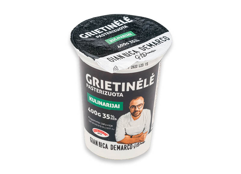 Grietinėlė GIAN LUCA DEMARCO
,
400 g, 35 % rieb., 6,48 Eur/kg Grietinėlė GIAN LUCA DEMARCO
,
400 g, 35 % rieb., 6,48 Eur/kg