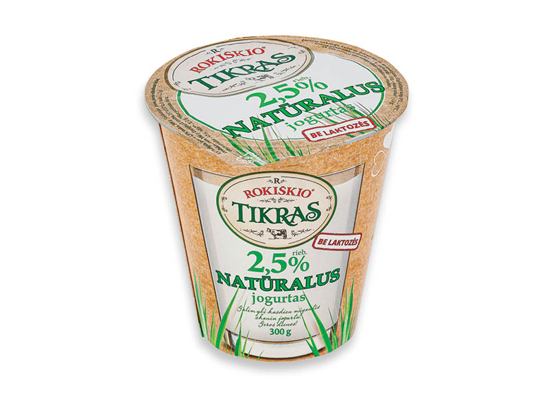 Natūralus TIKRAS jogurtas be laktozės
			, 
				 300 g, 2,5 % rieb., 3,17 Eur/kg. Ir IKI EXPRESS