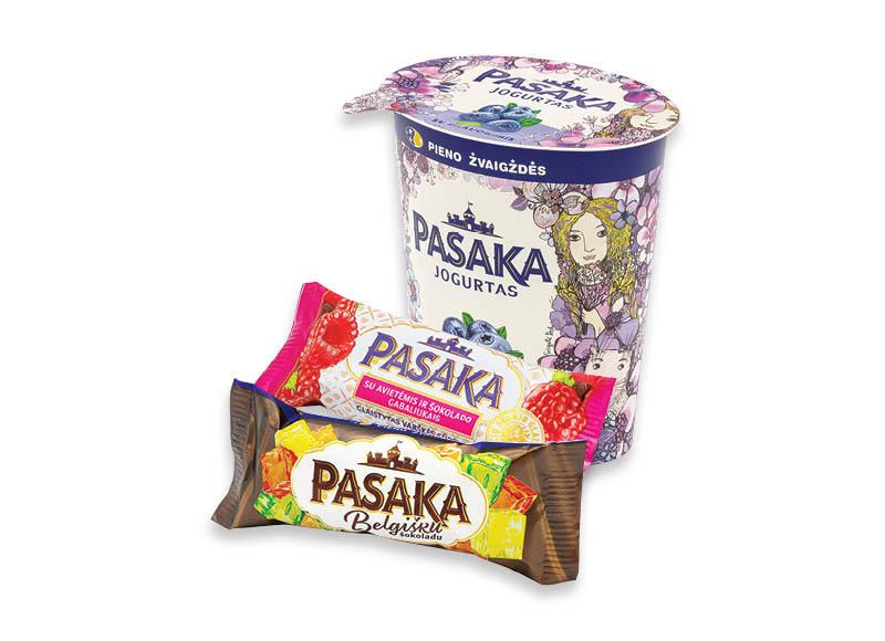 Jogurtams, sūreliams PASAKA
			, 
				 45 g, 370 g, 6 rūšių. Ir IKI EXPRESS