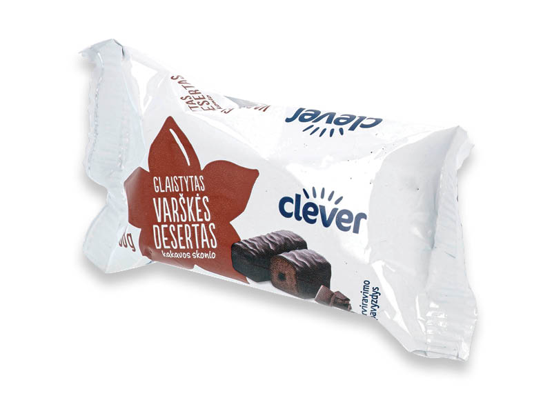 CLEVER glaistytas kakavos skonio varškės desertas
,
38 g, 28 % rieb., 9,21 Eur/kg CLEVER glaistytas kakavos skonio varškės desertas
,
38 g, 28 % rieb., 9,21 Eur/kg