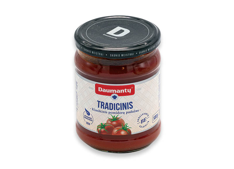 DAUMANTŲ KLASIKINIS pomidorų padažas
,
500 g, 1,78 Eur/kg. A lygio parduotuvėse DAUMANTŲ KLASIKINIS pomidorų padažas
,
500 g, 1,78 Eur/kg. A lygio parduotuvėse