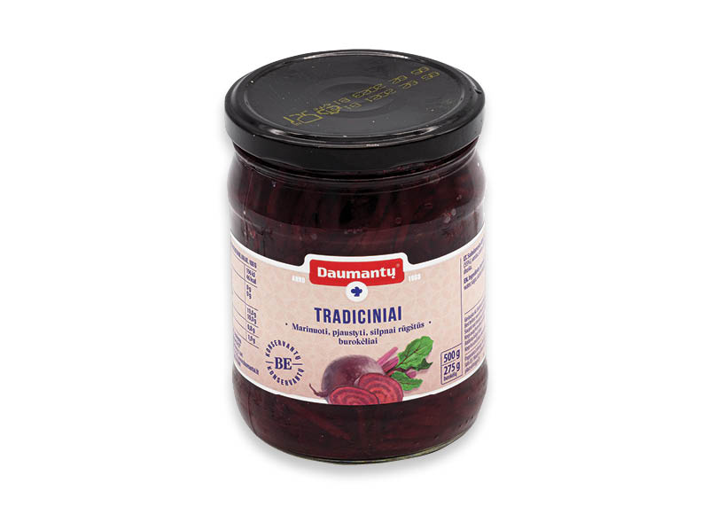 DAUMANTŲ TRADICINIAI marinuoti burokėliai
,
500 g, 1,58 Eur/kg. A lygio parduotuvėse DAUMANTŲ TRADICINIAI marinuoti burokėliai
,
500 g, 1,58 Eur/kg. A lygio parduotuvėse