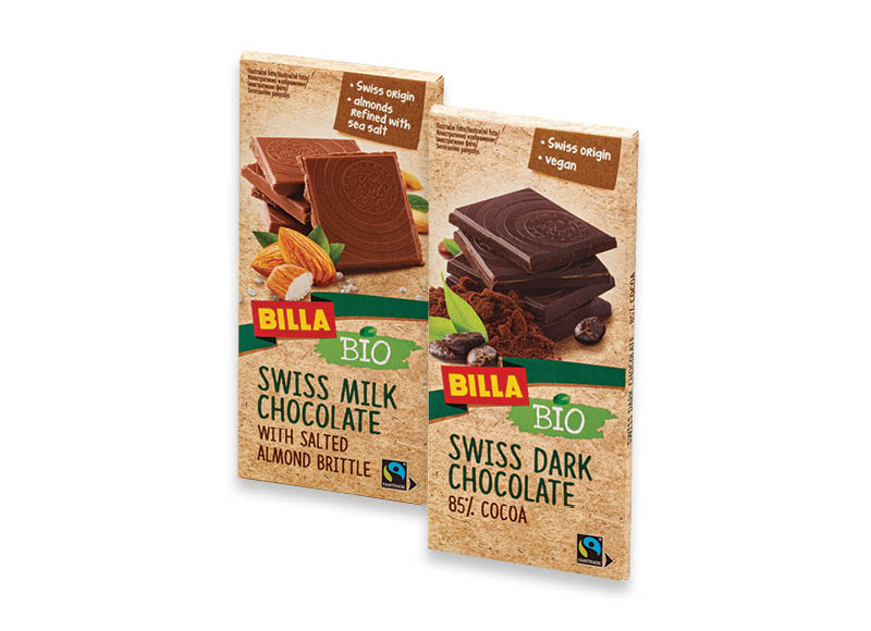 BILLA BIO šokolado plytelė
			, 
				 100 g, 2 rūšių 19,90 Eur/kg