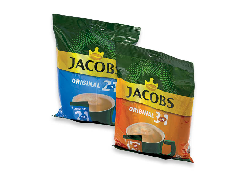 Tirpiosios kavos gėrimas JACOBS
			, 
				 (10 vnt. maišeliai) 3 rūšių, 0,18 Eur/vnt.