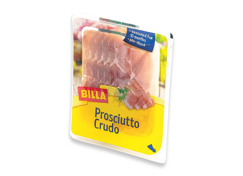 BILLA vytintas kumpis PROSCIUTTO CRUDO
			, 
				 90 g, 22,11 Eur/kg. A lygio parduotuvėse