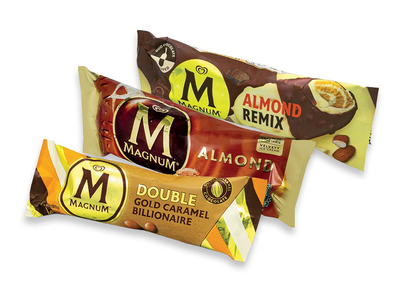 Valgomieji ledai MAGNUM ant pagaliuko
			, 
				 85 ml, 90 ml, 110 ml, 112 ml, 6 rūšių. Ir IKI EXPRESS