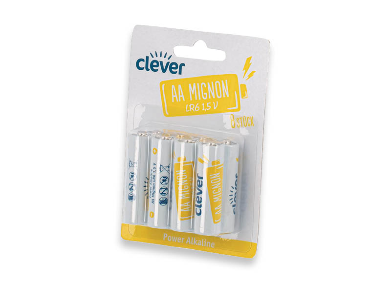 CLEVER elementai ALKALINE AA
,
8 vnt., 0,25 Eur/vnt. CLEVER elementai ALKALINE AA
,
8 vnt., 0,25 Eur/vnt.