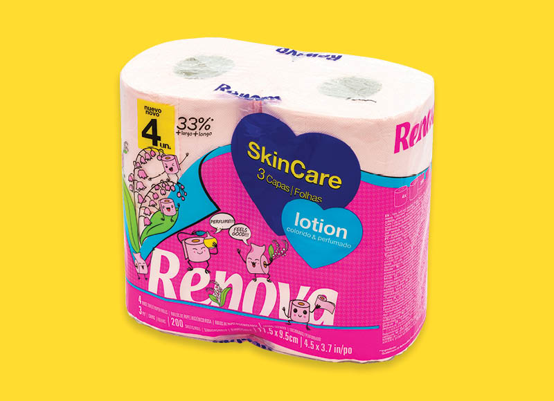 Tualetinis popierius RENOVA SKIN CARE LOTION
			, 
				 4 vnt., 3 sl., 0,50 Eur/vnt.