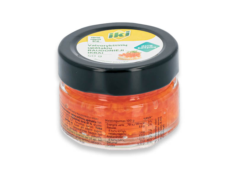 IKI vaivorykštinių upėtakių ikrai
,
50 g, 89,80 Eur/kg IKI vaivorykštinių upėtakių ikrai
,
50 g, 89,80 Eur/kg