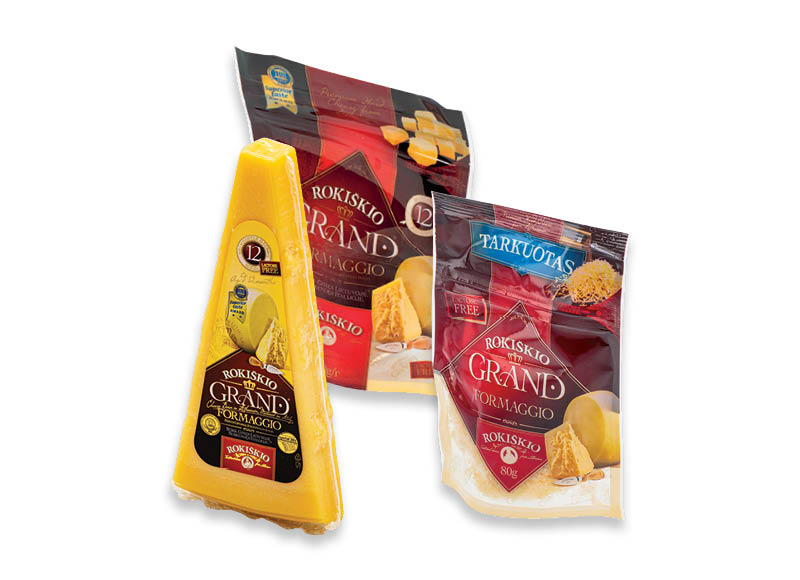 Kietiesiems ROKIŠKIO sūriams GRAND
			, 
				 80 g, 180 g, 250 g, 1 kg, 7 rūšių. A lygio parduotuvėse