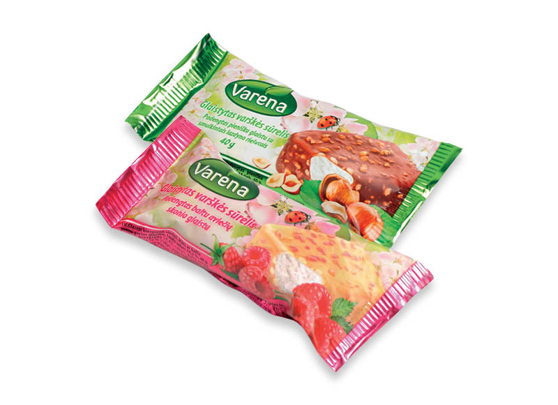 Glaistytas varškės sūrelis VARĖNA
			, 
				 40 g, 2 rūšių, 11,25 Eur/kg. A lygio parduotuvėse