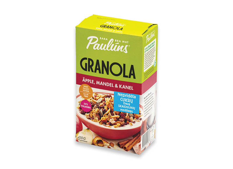 Granola PAULUNS
			, 
				 450 g, 4 rūšių, 9,76 Eur/kg. A lygio parduotuvėse