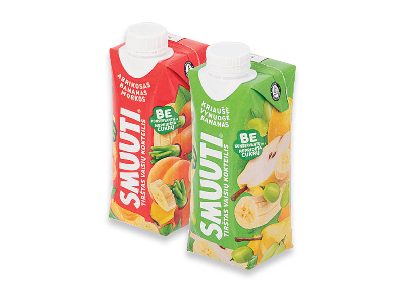 Sulčių gėrimas SMUUTI
			, 
				 0,33 l, 2 rūšių, 2,09 Eur/l. A lygio parduotuvėse