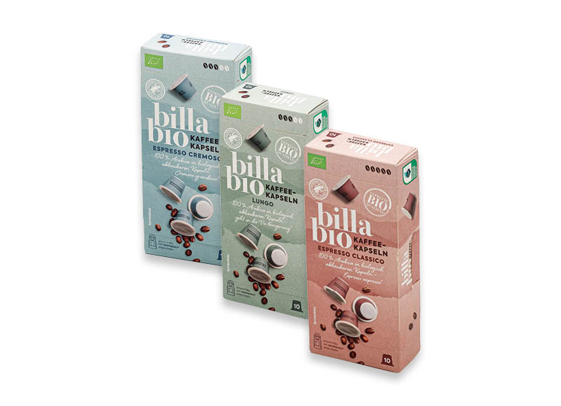 BILLA BIO kavos kapsulės
,
10 vnt., 3 rūšių, 0,20 Eur/vnt. A lygio parduotuvėse BILLA BIO kavos kapsulės
,
10 vnt., 3 rūšių, 0,20 Eur/vnt. A lygio parduotuvėse