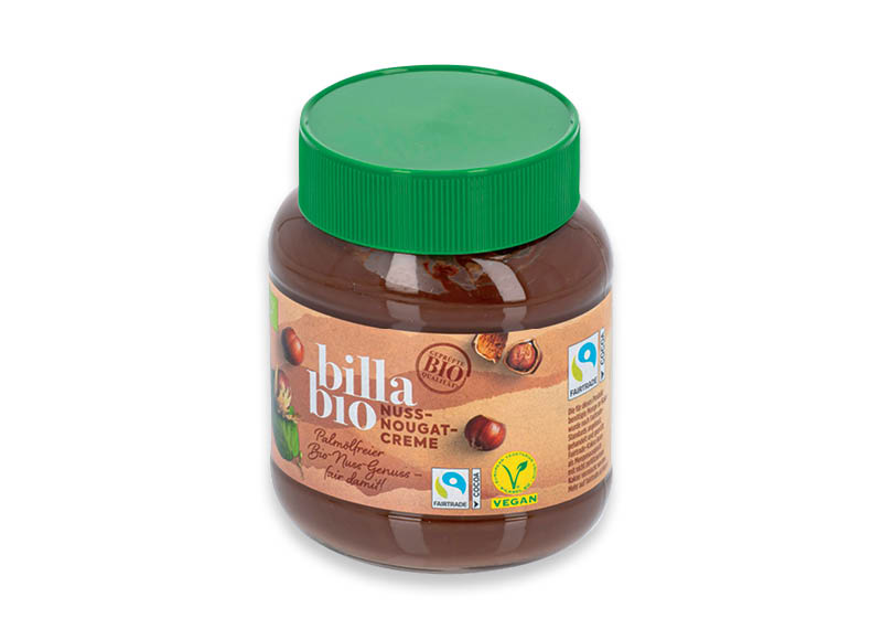 BILLA BIO riešutų kremo ir kakavos užtepėlė
			, 
				 400 g, 9,98 Eur/kg. A lygio parduotuvėse