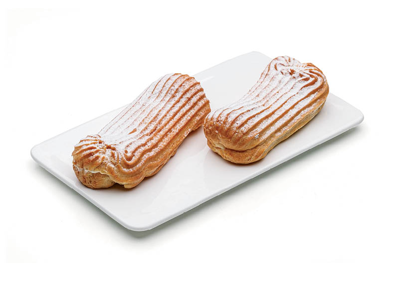 Eklerams su vanilės skonio grietinėlės kremu
			, 
				 60 g, 120 g, 180g. A lygio parduotuvėse. Ir IKI EXPRESS