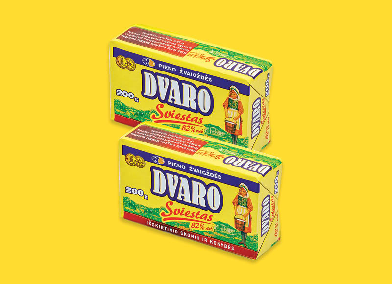 DVARO saldžios grietinėlės sviestas
			, 
				 200 g, 82 % rieb., 9,45 Eur/kg