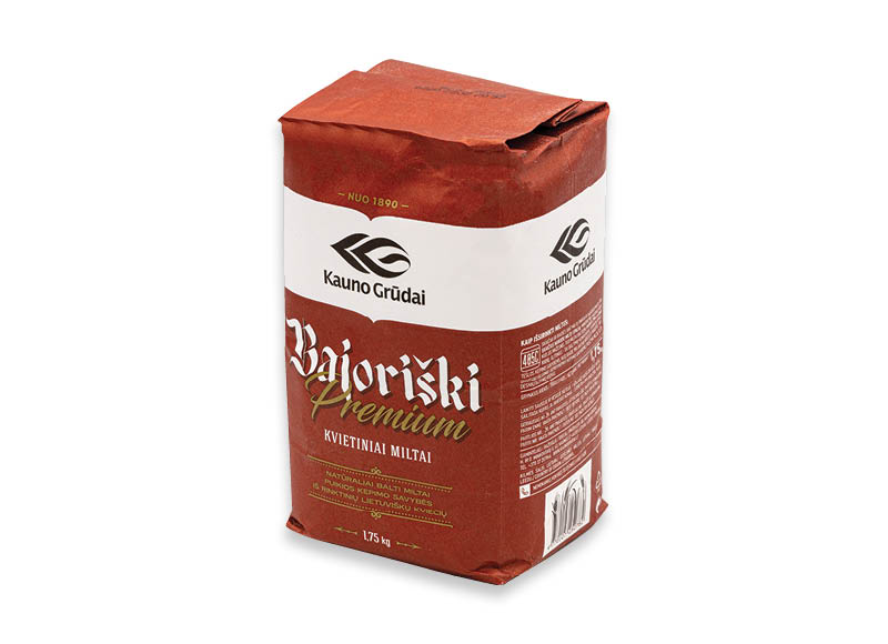 BAJORIŠKI kvietiniai miltai 405 C
,
1,75 kg, a. r., 0,97 Eur/kg BAJORIŠKI kvietiniai miltai 405 C
,
1,75 kg, a. r., 0,97 Eur/kg