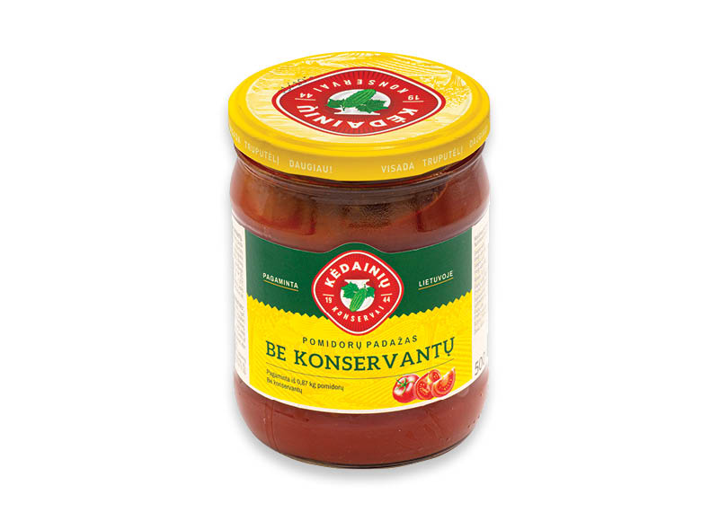 KĖDAINIŲ pomidorų padažas be konservantų
,
500 g, 2,58 Eur/kg KĖDAINIŲ pomidorų padažas be konservantų
,
500 g, 2,58 Eur/kg