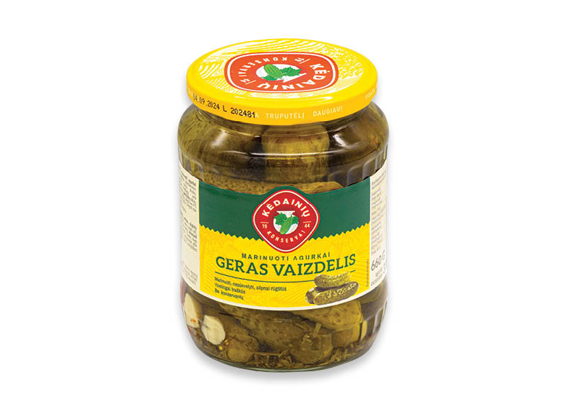 Marinuoti KĖDAINIŲ agurkai GERAS VAIZDELIS
,
660 g, 2,26 Eur/kg Marinuoti KĖDAINIŲ agurkai GERAS VAIZDELIS
,
660 g, 2,26 Eur/kg