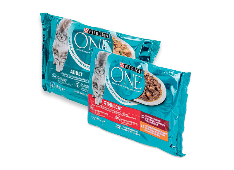 Konservuotas kačių ėdalas ONE
			, 
				 340 g, 4 rūšių, 6,74 Eur/kg. A lygio parduotuvėse