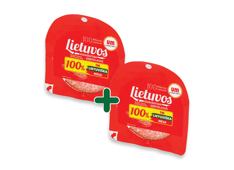 Karštai rūkyta dešra griežinėliais LIETUVIŠKAS STANDARTAS
			, 
				 A.r., 200 g, 2,99 Eur/vnt. Ir IKI EXPRESS