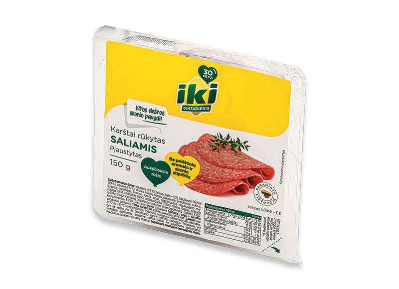 IKI karštai rūkytas saliamis
,
150 g, a. r., 9,93 Eur/kg. A lygio parduotuvėse IKI karštai rūkytas saliamis
,
150 g, a. r., 9,93 Eur/kg. A lygio parduotuvėse