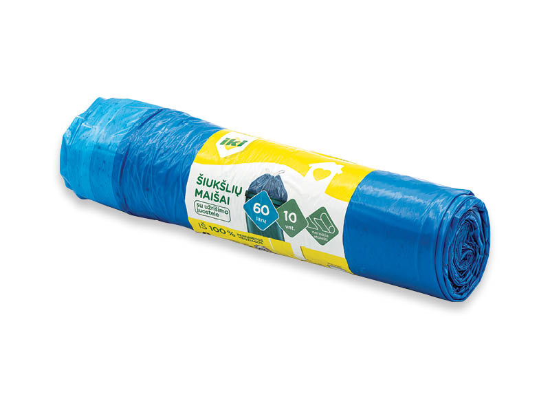 IKI mėlyni užrišami šiukšlių maišai
,
60 l, 10 vnt., 0,10 Eur/vnt. IKI mėlyni užrišami šiukšlių maišai
,
60 l, 10 vnt., 0,10 Eur/vnt.