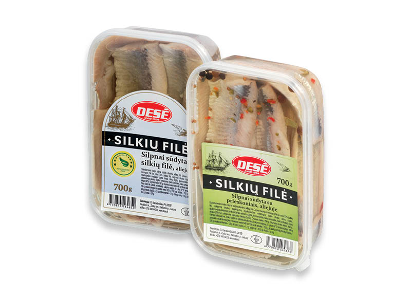 Silpnai sūdyta silkių filė DESĖ aliejuje
			, 
				 700 g, 3 rūšių 5,70 Eur/kg