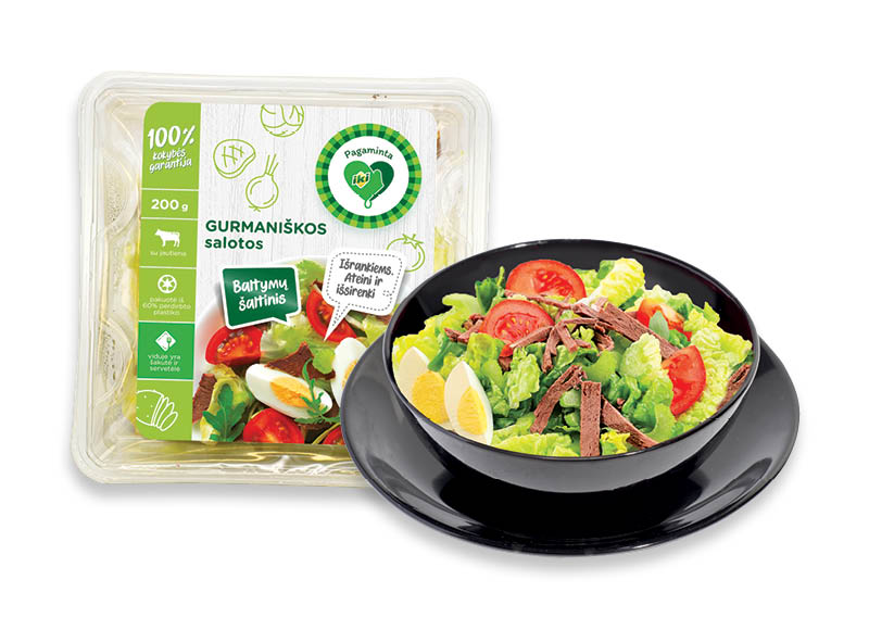PAGAMINTA IKI GURMANIŠKOS salotos
			, 
				 200 g, 14,45 Eur/kg. A lygio parduotuvėse. Ir IKI EXPRESS