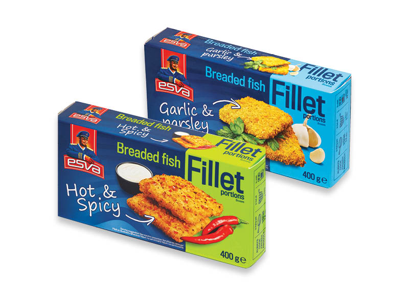 ESVA žuvų filė porcijos
			, 
				 400 g, 2 rūšių, 11,23 Eur/kg