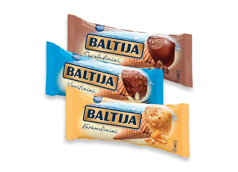 Valgomieji ledai BALTIJA vafliniame ragelyje
			, 
				 140 ml, 150 ml, 3 rūšių. Ir IKI EXPRESS
