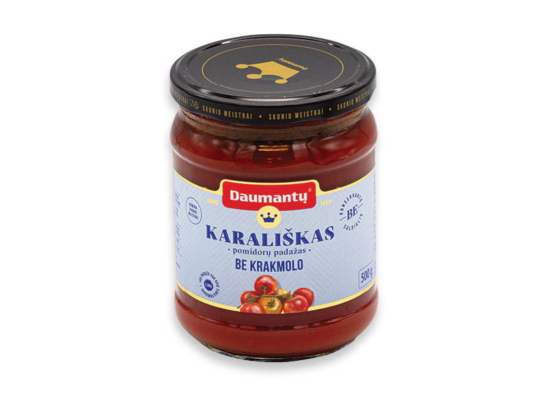 DAUMANTŲ KARALIŠKAS pomidorų padažas be krakmolo
,
500 g, 2,38 Eur/kg. A lygio parduotuvėse DAUMANTŲ KARALIŠKAS pomidorų padažas be krakmolo
,
500 g, 2,38 Eur/kg. A lygio parduotuvėse
