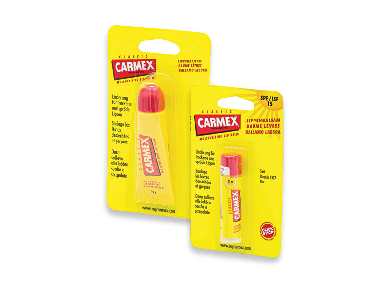 Lūpų balzamas CARMEX
			, 
				 2 rūšių. A lygio parduotuvėse
