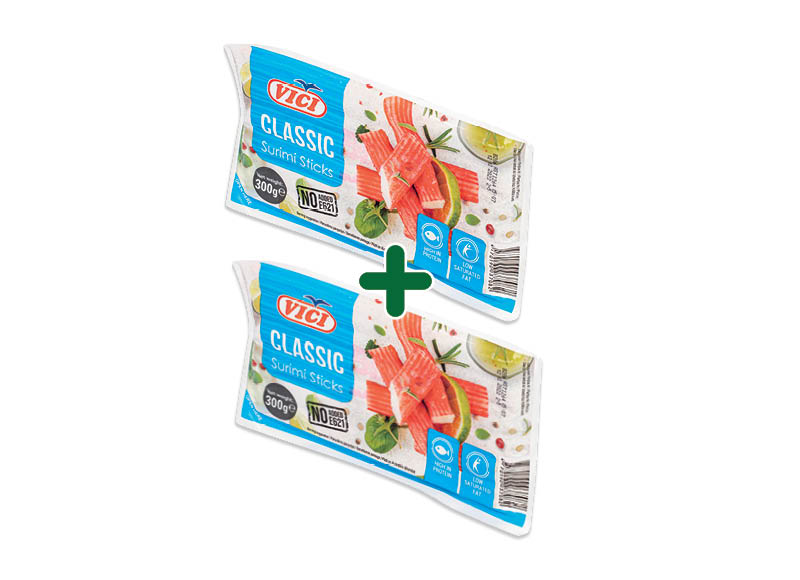 Atšaldytos krabų skonio lazdelės VIČI CLASSIC
			, 
				 300 g, 2,89 Eur/vnt.