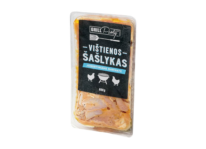 GRILL PARTY vištienos šašlykas jogurtiniame marinate
			, 
				 800 g, 5,74 Eur/kg