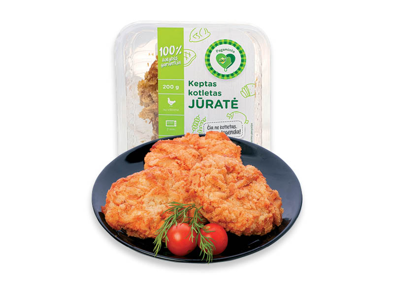 PAGAMINTA IKI keptas JŪRATĖS kotletas
			, 
				 200 g, 14,95 Eur/kg