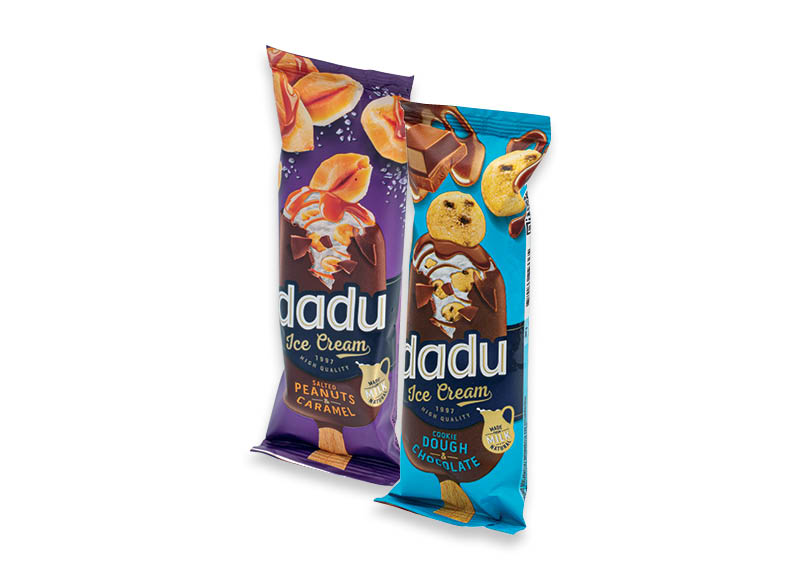 Glaistyti valgomieji ledai DADU ant pagaliuko
			, 
				 100 ml, 3 rūšių, 11,90 Eur/l. A lygio parduotuvėse