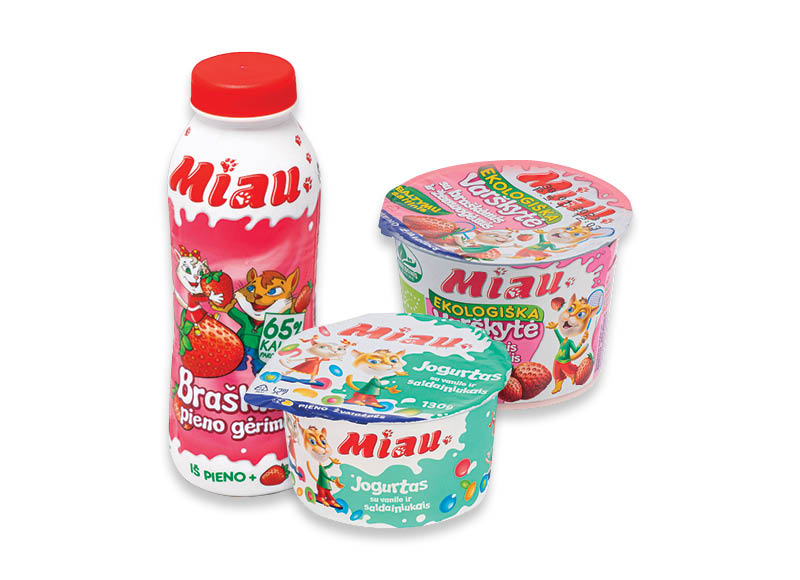 Pieno produktams MIAU
			, 
				 Įvairių rūšių. Ir IKI EXPRESS