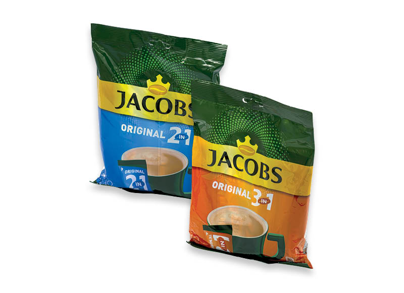 Tirpiosios kavos gėrimas JACOBS
			, 
				 (10 vnt. maišeliai) 3 rūšių, 0,18 Eur/vnt.