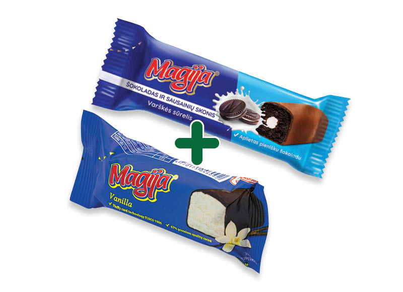 Glaistytas varškės sūrelis MAGIJA
			, 
				 45 g, 10 rūšių, 0,59 Eur/vnt. Ir IKI EXPRESS