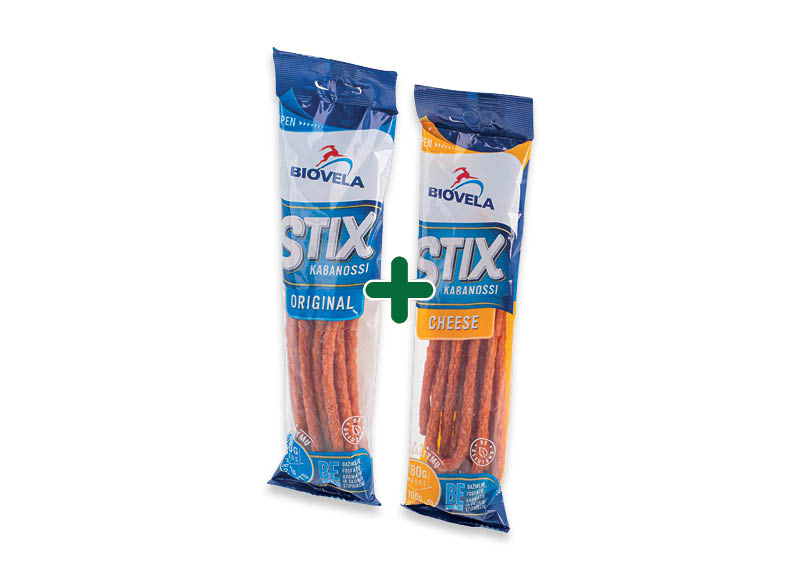 BIOVELOS dešrelės STIX
			, 
				 100 g, 2 rūšių, 2,99 Eur/vnt. A lygio parduotuvėse