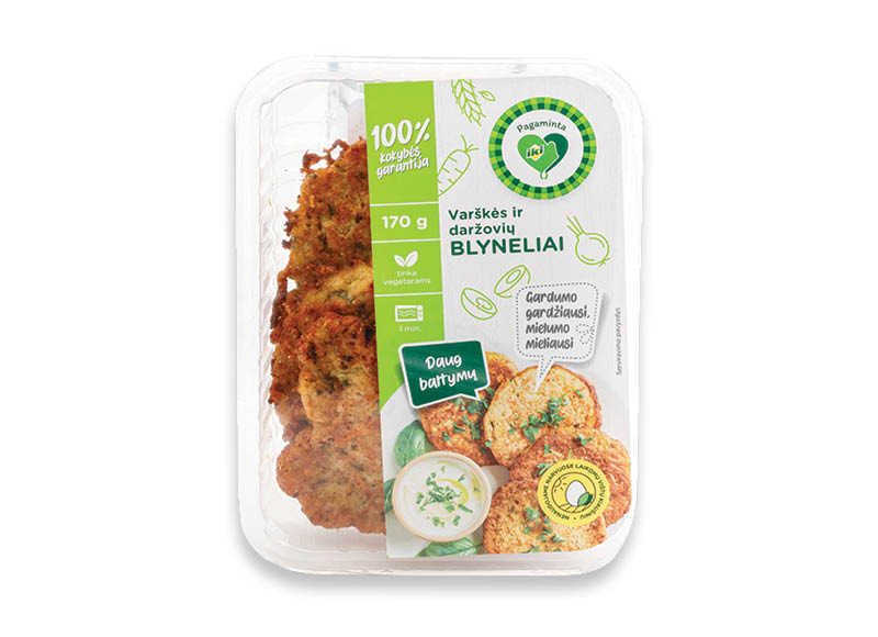PAGAMINTA IKI daržovių ir varškės blyneliai
			, 
				 170 g, 12,88 Eur/kg. A lygio parduotuvėse