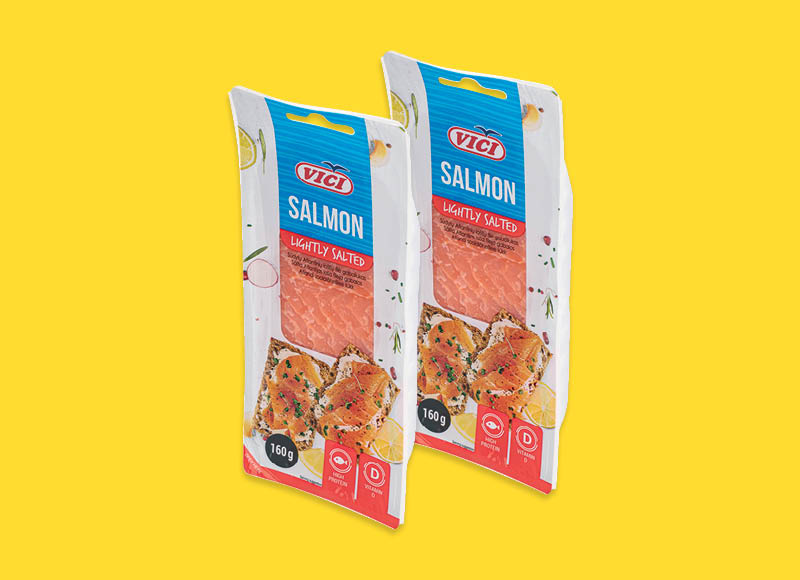 Sūdyta lašišų filė su oda VIČI
			, 
				 160 g, 24,88 Eur/kg