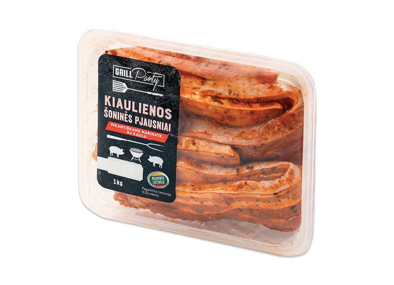 GRILL PARTY kiaulienos šoninės pjausniai su kaulu pikantiškame marinate
			, 
				 1 kg. A lygio parduotuvėse